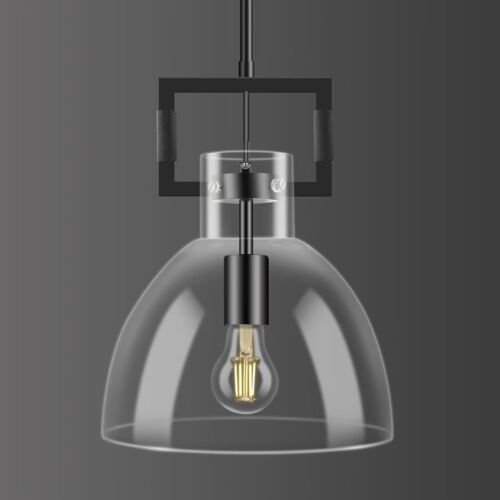 Mondern Large Black Kitchen Island Pendant Light,10 '' W 1-Light Glass and Br...