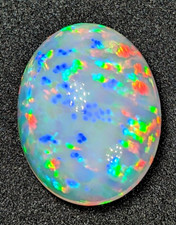 25.4ct Welo Opal Oval Cabochon AAAA Loose Prism Flash Ethiopian VIDEO