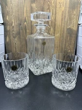 Royal Crystal Rock RCR Opera Decanter  Whiskey Tumblers 4 pc Set