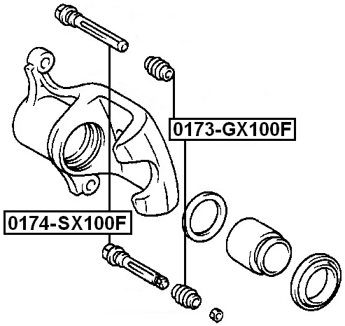 Pinza de freno delantera deslizante FEBEST 0174-SX100F OEM 47715-22130 Foto 2 de 3