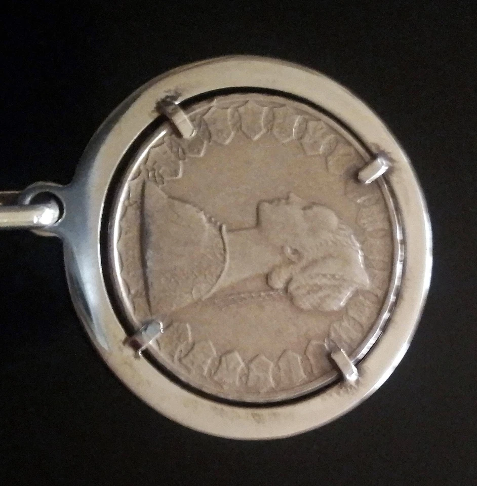 PORTACHIAVI IN ARGENTO VINTAGE CON MONETA DA 500 LIRE ARGENTO CARAVELLE ! - Immagine 2 di 3