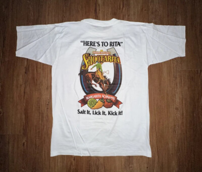 Rare Vintage Hiram Walker Shootarita Margarita Schnapps Promo Tee T Shirt 1990s