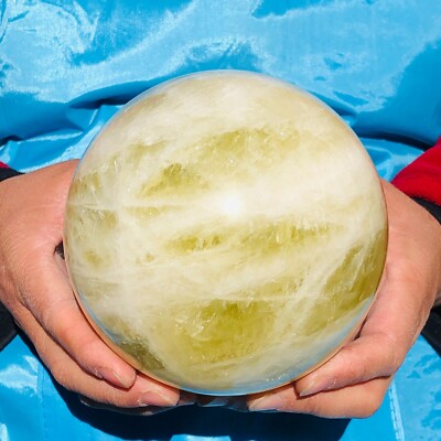 5.41LB Natural Yellow Crystal Ball Quartz Citrine Sphere Mineral Healing 2882