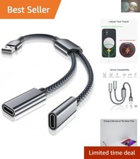 Compact USB Type-A to Double USB-C Splitter for Charging Multiple Devices