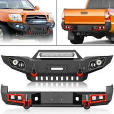 Front /Rear Bumper W/ LED Lights & D-rings For 2005-2015 Toyota Tacoma 2nd Gen