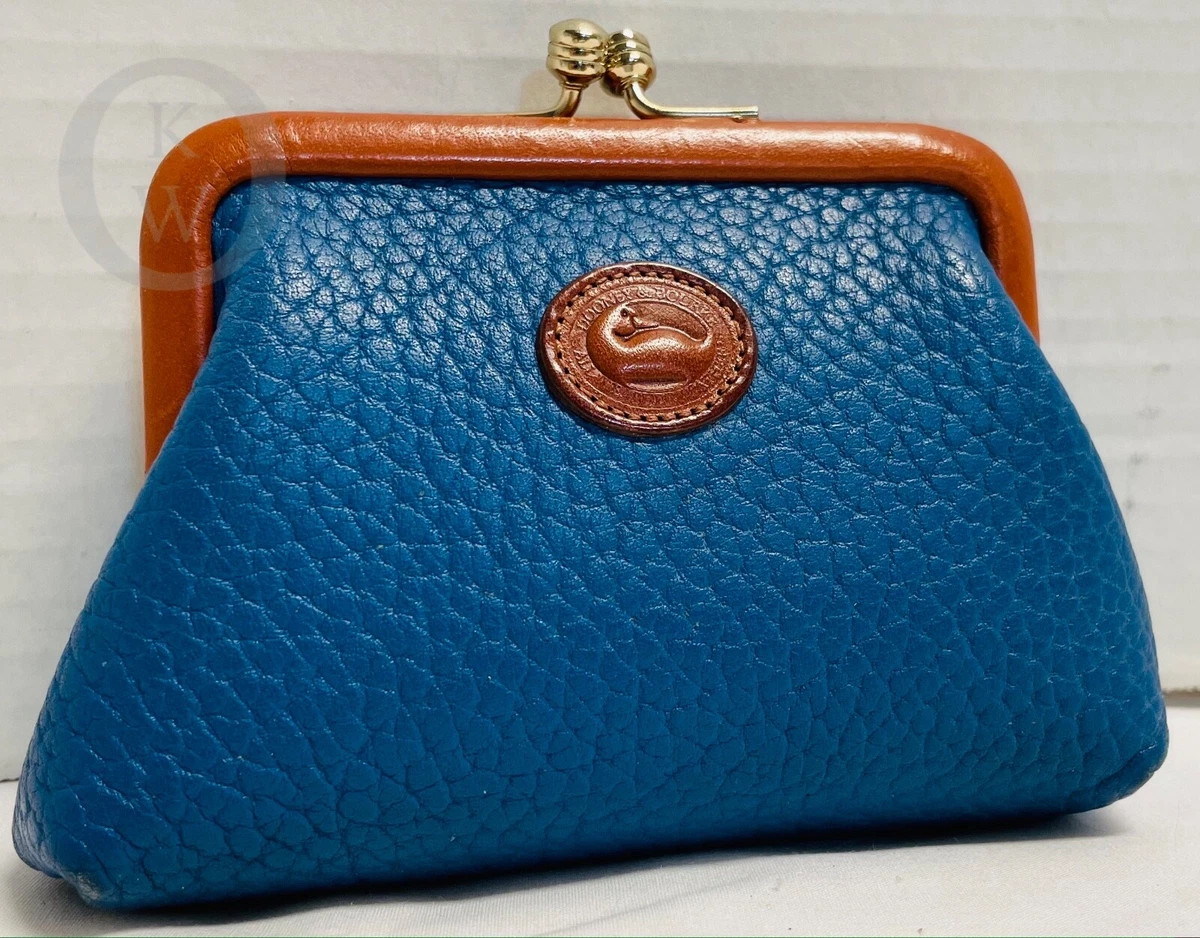 Vintage DOONEY BOURKE French Blue Kiss lock Change Coin Purse 21001C S165