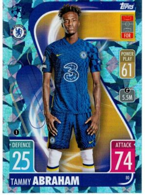TOPPS MATCH ATTAX 2021-2022 CARD #80 TAMMY ABRAHAM (CRYSTAL PARALLEL) CHELSEA