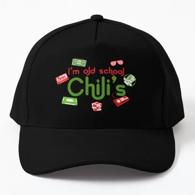 Old School Chili Baseball Cap -   Outdoor Snapback, Black