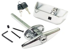 6" Chrome T Handle Door Lock Replacement - shed, gate, playhouse coops WHOLE SET