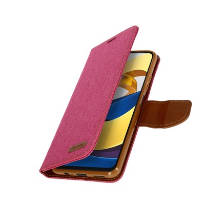 Redmi Note 11S 5G / M4 Pro 5G Fabric Case Card-holder Stand Case pink