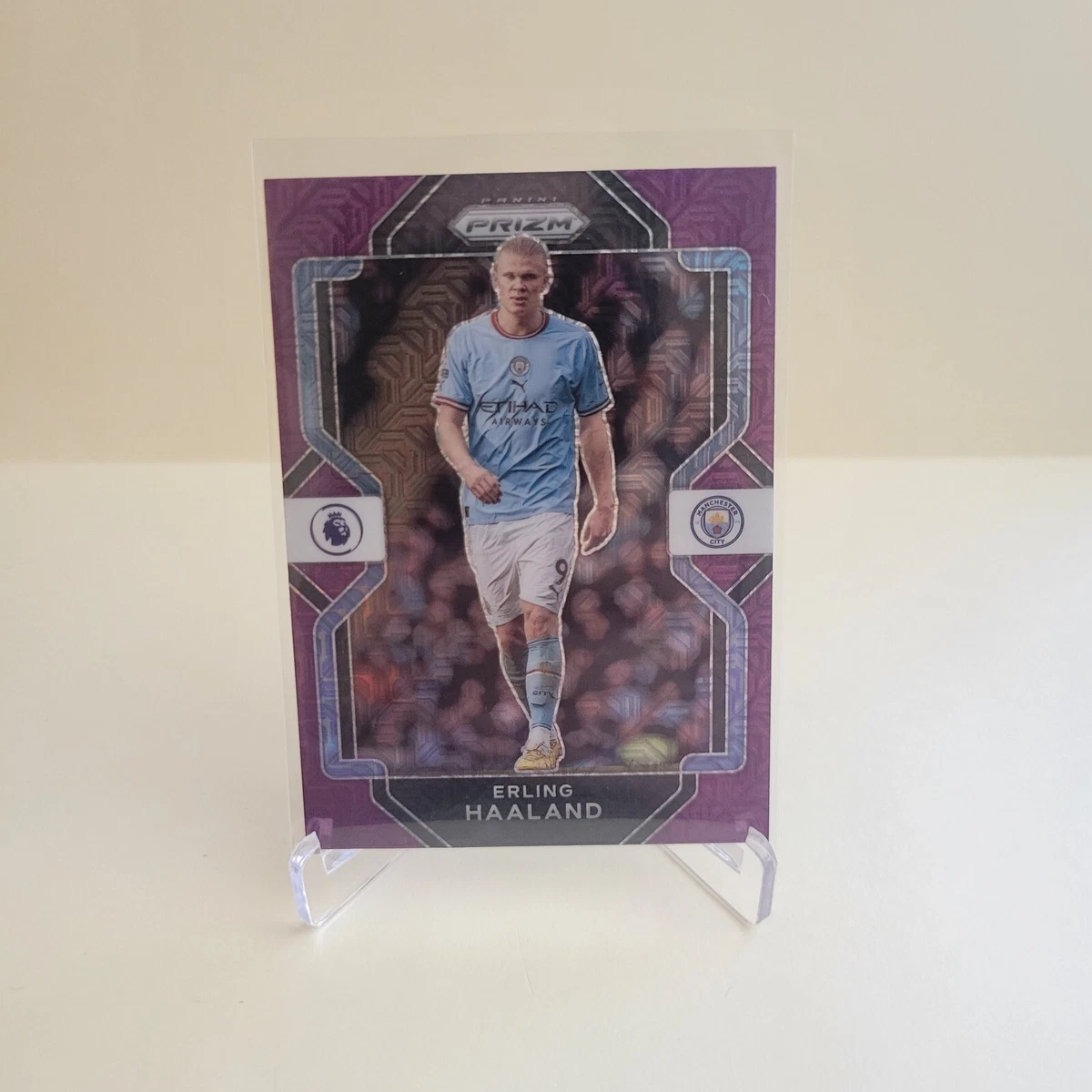 2022-23 PANINI CHRONICLES ERLING HAALAND PRIZM PURPLE MOJO PRIZM #223