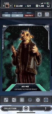 Topps Star Wars Digital Card Trader Tier 8 - Teal Aks Moe S3 - 500 cc