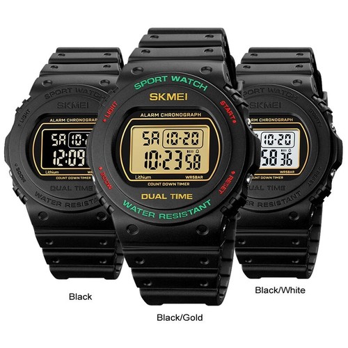 SKMEI Luxury LED Watch Military Waterproof Sport Mens Wrist Watch Rubber Strap - Picture 2 of 12
