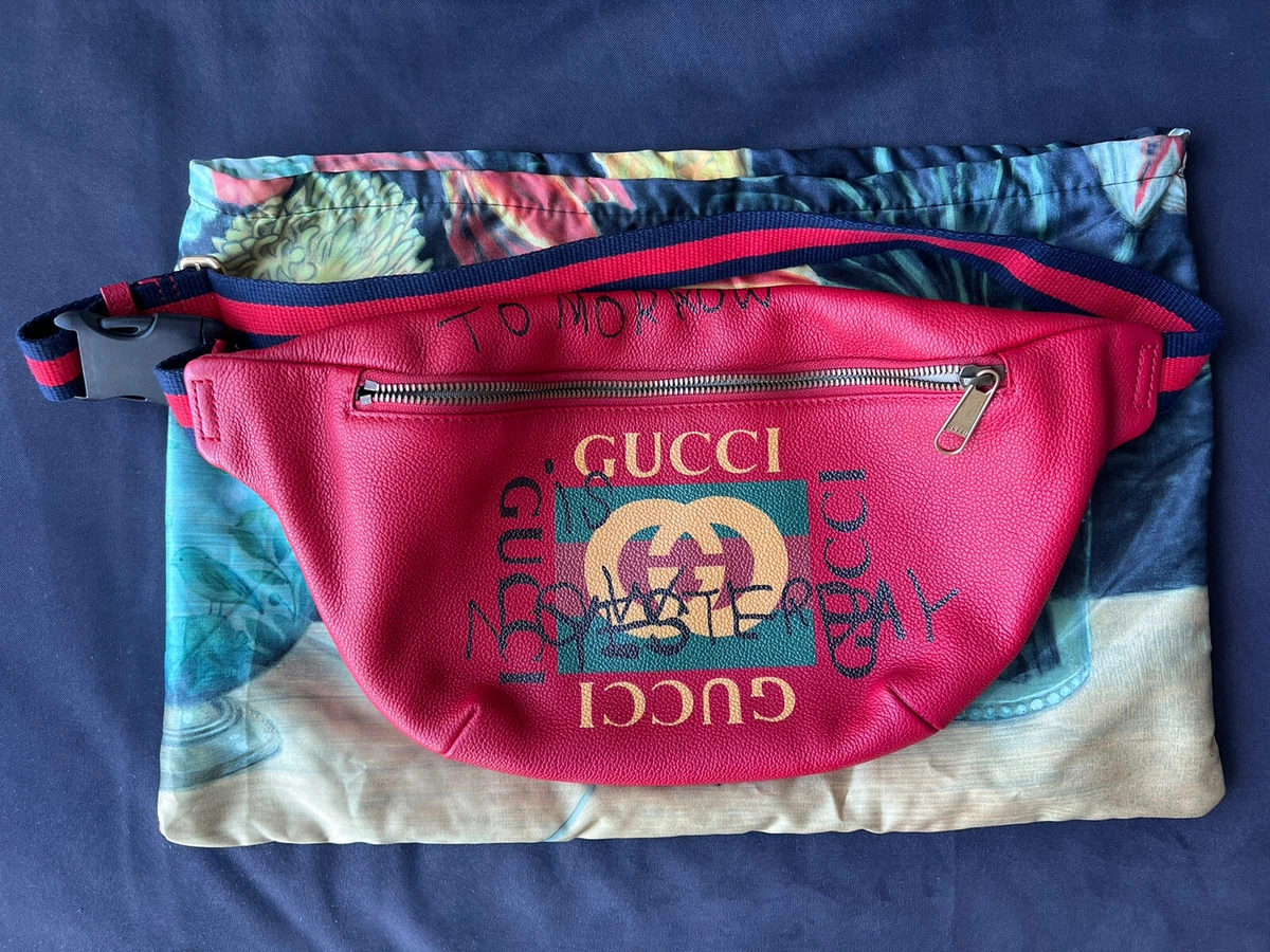 GUCCI Coco Capitan Logo Leather Belt Fanny Bum HIP Bag Waist with