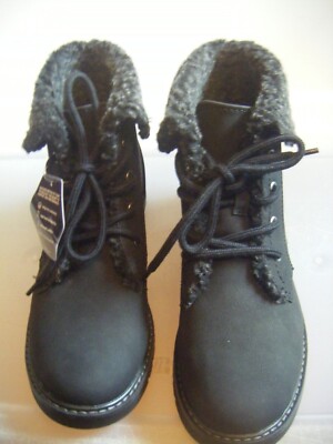 NEW Sonoma Women's Echidna Sherpa Cuff Black Ankle Boots Size