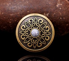 10X Brass Turquoise Flower Emboss Leathercraft Horse Saddles Bridle Concho 24mm