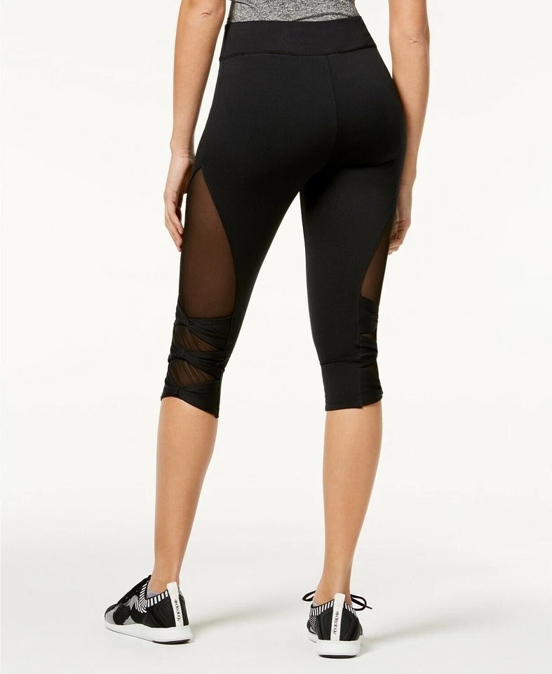 Material Niña Junior Malla Panel Recortado Leggings, Negro, Talla XL Foto 2 de 2