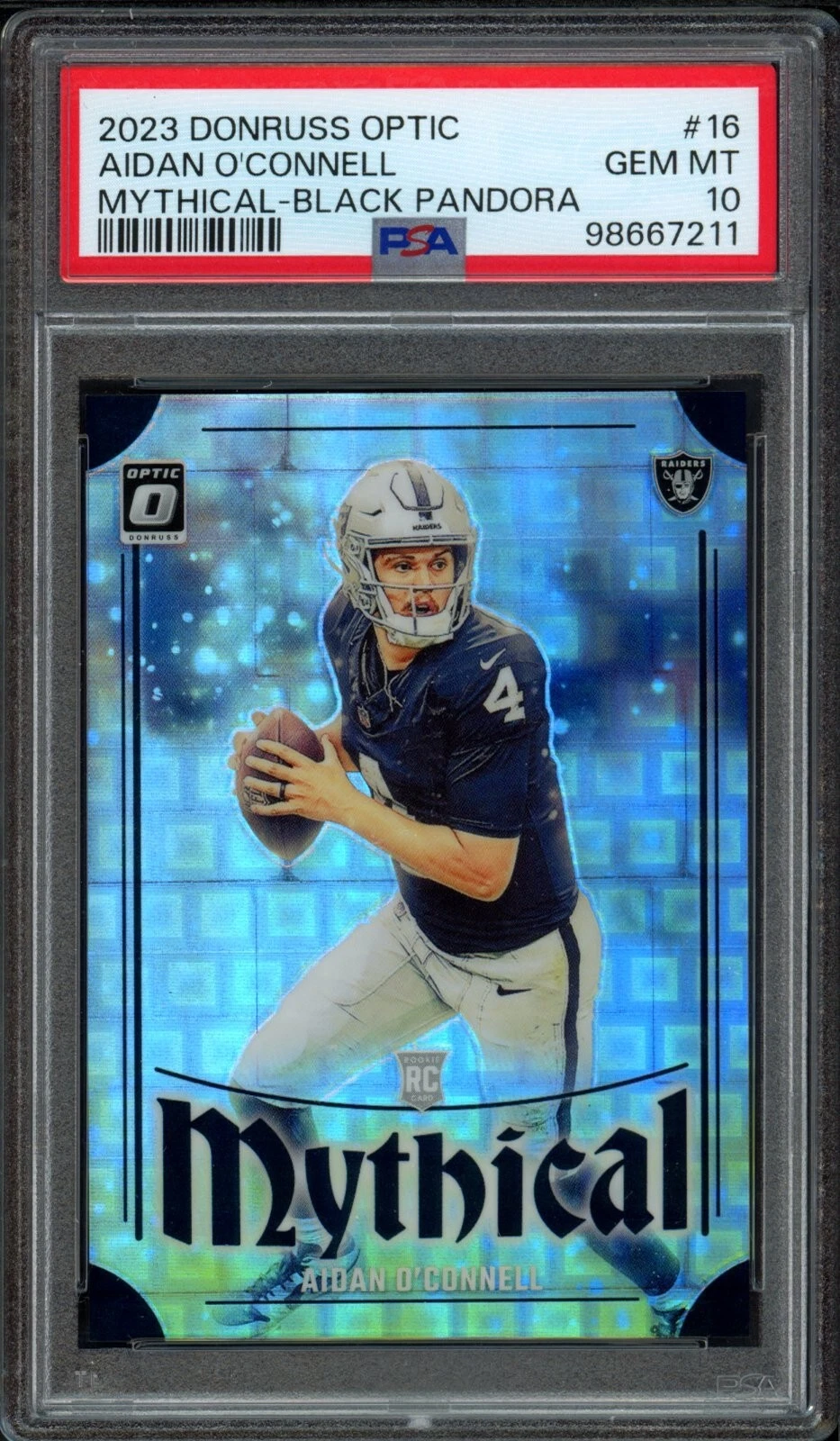 Aidan O'Connell Panini Donruss Optic Mythical #16 Black Pandora