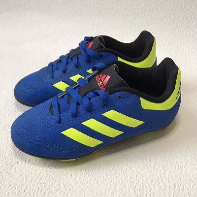 Adidas Blue Neon Football Boots Kids Size UK 10 K Firm Ground