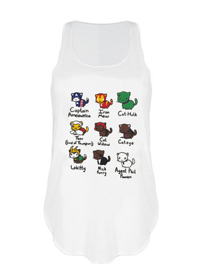 Damen Kitty Cat Avengers Superheld Charaktere Weste Tank Top neu Singlets Shirt