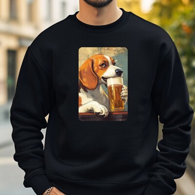 Dog Drinking Beer Sweatshirt Cosy and Perfect for Any Occasion S to 4XL
