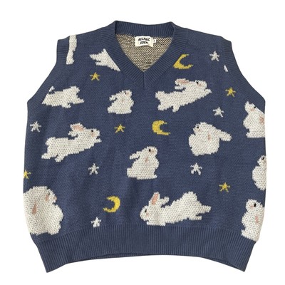 Aelfric Eden Moon Rabbit Knitted Vest Sweater Size Small | eBay