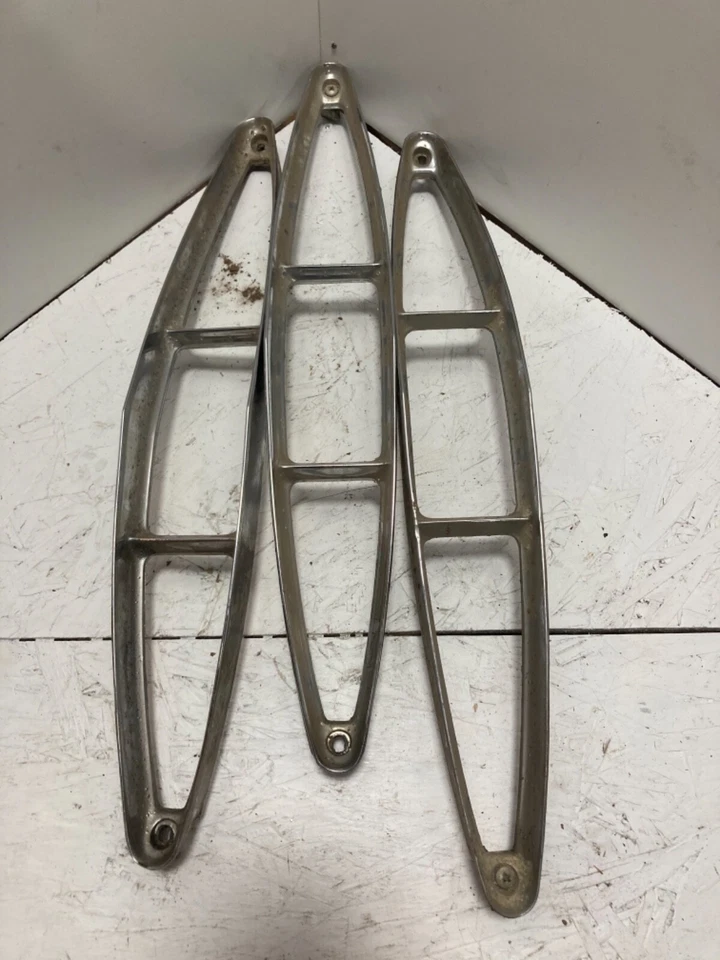 1967 1968 Cadillac Deville Fleetwood Rear Tail Light Chrome Trim Bezels - Image 2 of 4