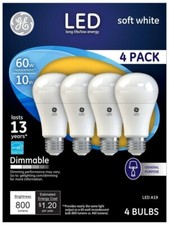 LOT OF 10 GE Lighting Dimmable LED Soft White Light Bulb 10Watt 60W replacement