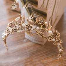Bridal Princess Austrian Crystal Tiara Wedding Crown Hair Accessory vintage Baro