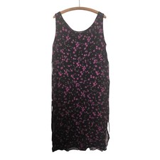 Vintage R&K Originals Dress Black Floral Tank Dress A-Line Rose Dress Size 18