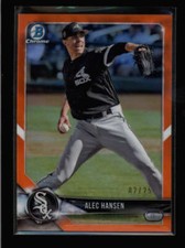 ALEC HANSEN 2018 BOWMAN CHROME #BDC-146 ROOKIE ORANGE REFRACTOR #02/25 AX6493