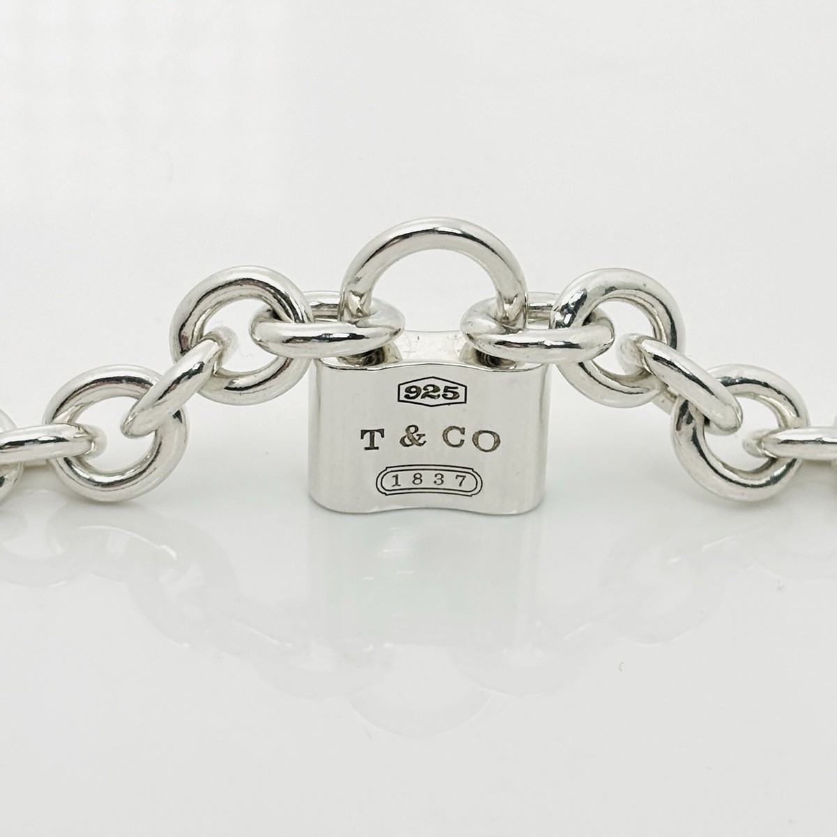 Tiffany & Co 1837 Padlock Rolo Chain Necklace in Sterling Silver