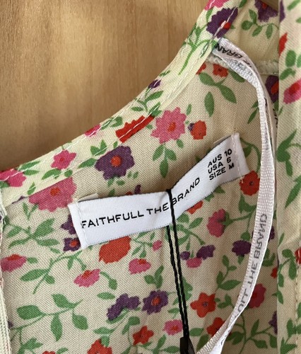 NWT $179 FAITHFULL THE BRAND Blohm MIDI Dress Bastille Floral Print Ivory Med 6 - Picture 4 of 18