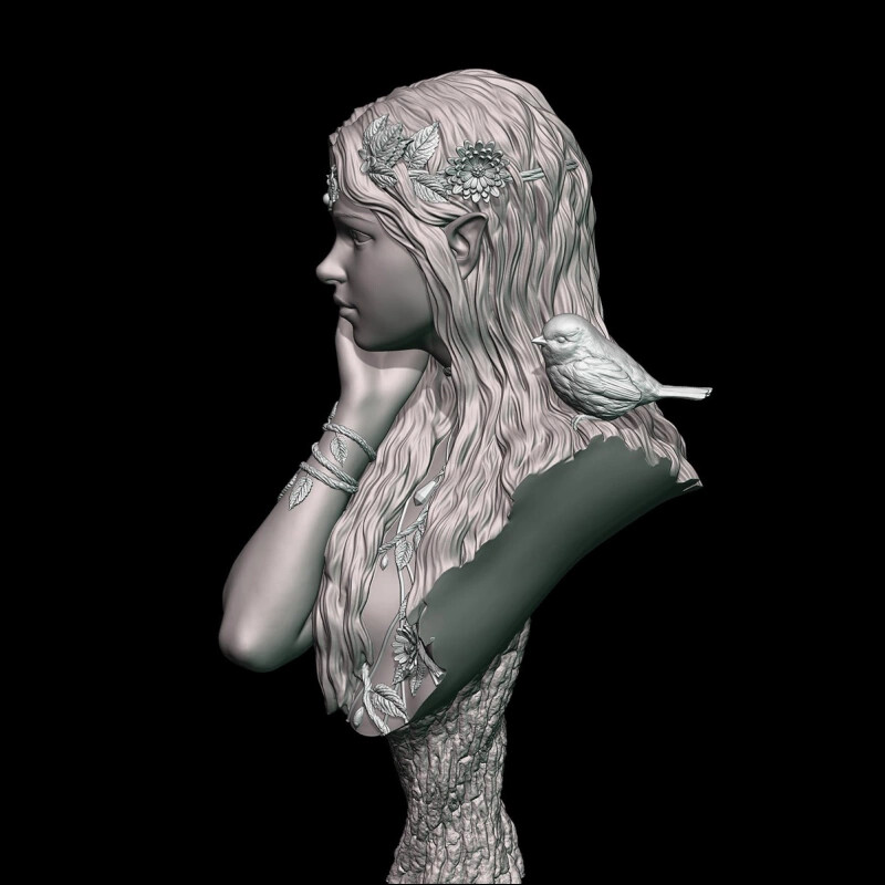 unassembled 1/10 FOR Fantasy Girl Bust resin bust figure model kit eBay