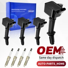 4X OEM Ignition Coil & Iridium Spark Plug For Chevy Cruze Malibu 1.4L 1.5L UF802