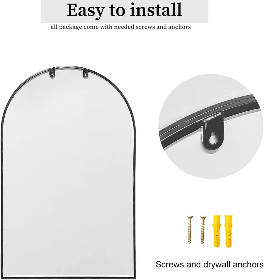 Espejo de pared ventana arqueada, 42"X24", espejo decorativo, espejo de tocador para baño Foto 4 de 4