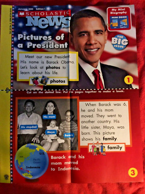 SCHOLASTIC NEWS POSTER BIG ISSUE JANUARY 2009 K-1 MINI BOOK 4 PAGES