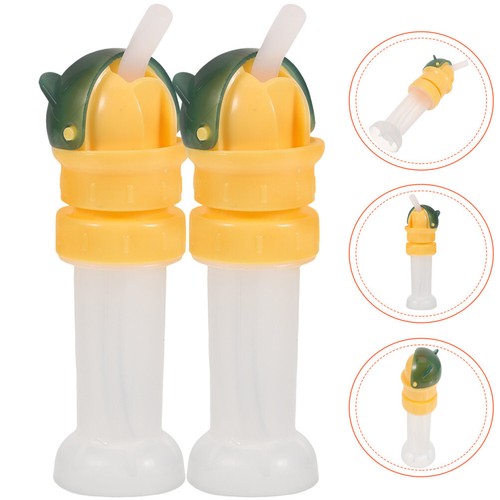 2pcs Getränk Sippy Cover Spill Proof Plastikwassergetränksflasche mit Stroh für - Bild 4 von 17
