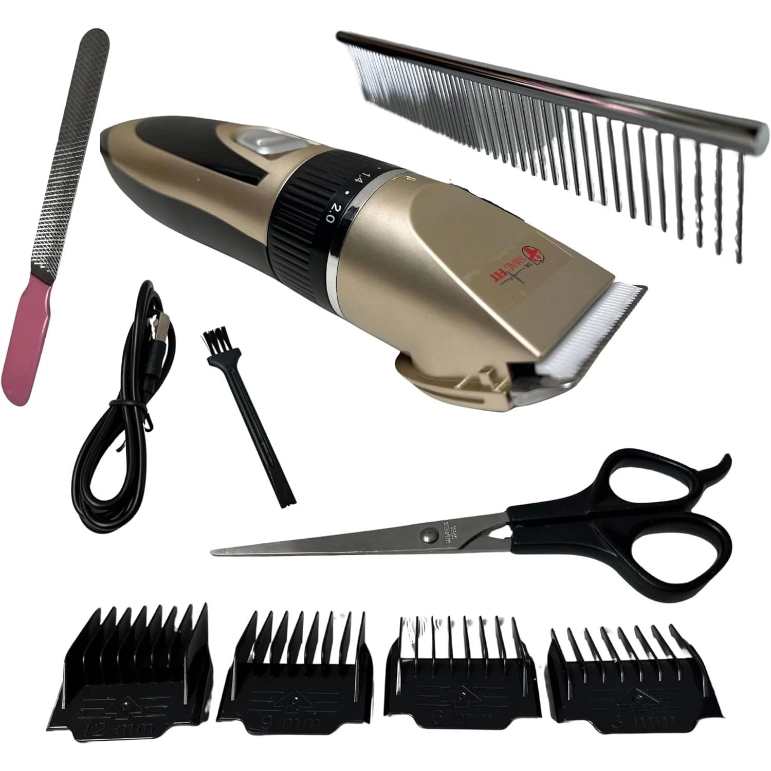 Dr. Swag Fit Professional Cordless Pet Grooming Kit, USB Rechargeable Low Noi...
