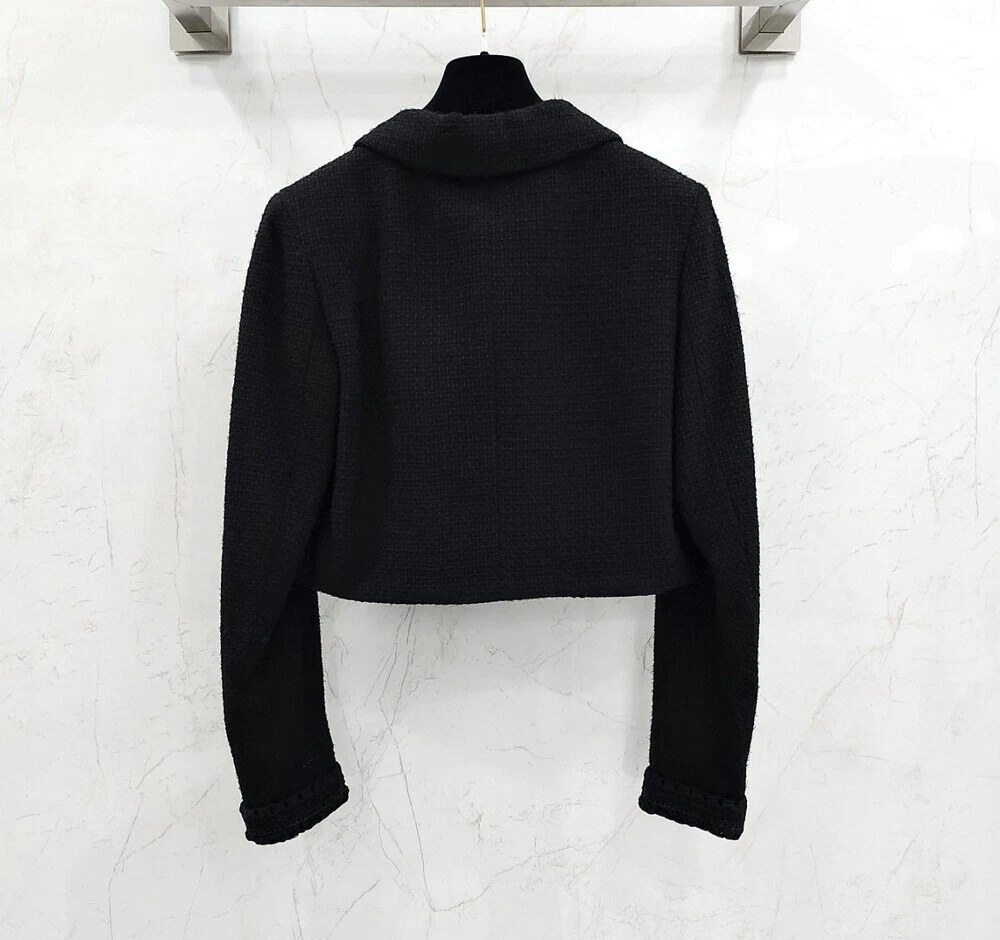 Giacca CHANEL tweed cropped nera 139797238