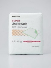 McKesson Super Underpads Underpads, Moderate Absorbency, 30 x 36 in, 10 Ct