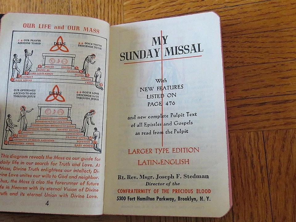 Vintage 1950’s My Sunday Missal Explained Father Stedman Catholic mass book 1956 - Image 3 of 4