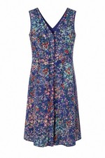 LTS Blue Floral Midi Dress 12 L V Neck Fit & Flare Midi Summer Long Tall Sally