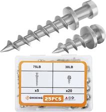 Bear Claw Hanger Screws Hanger Sliver- 30Lb&75Lb Picture Hooks - 4-In-1 Hanging