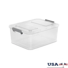 Modular Latch Storage Box Clear Container Organizing Closets Office Crafts New