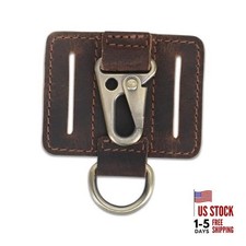 Heavy Duty EDC Leather Key Ring Keychain Holder with Belt Loop, Key Fob Holder