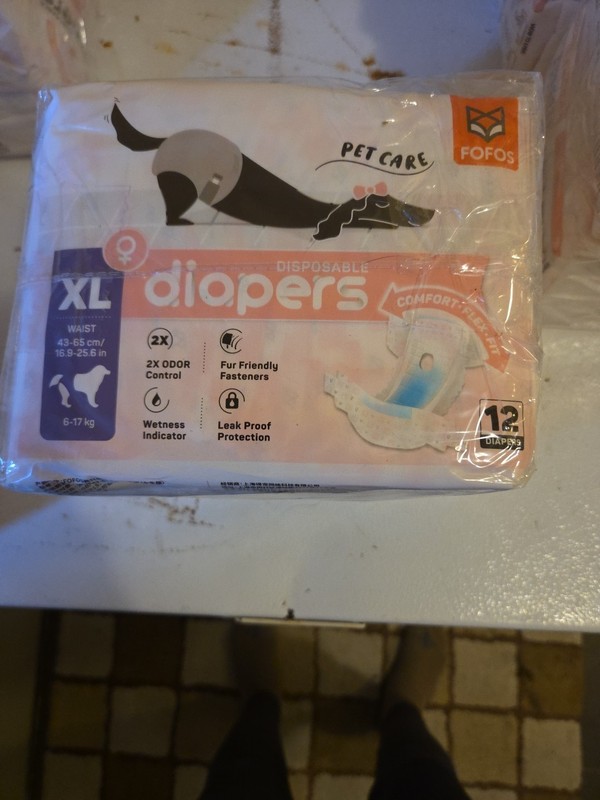 2 Brand New Packages Of Disposable XL Dog Diapers