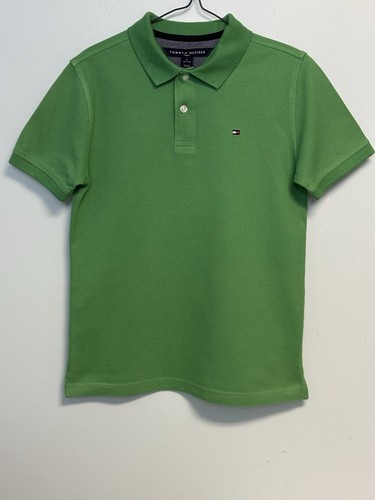 Tommy Hilfiger Boys' Green Short Sleeve Pique Ivy Polo Shirt Medium 12-14 NWT - Picture 1 of 7