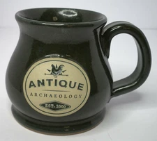 American Pickers Antique Archeology Black Pottery  Mug by Sunset Hill Stoneware