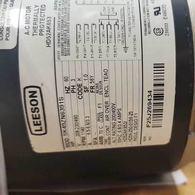 #ad #ad LEESON ELECTRIC MOTOR 5K49ZN6391S $400.00